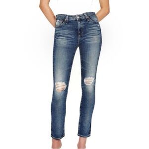 Adriano Goldschmied AG-ED Mari High Rise Straight Distressed Jeans, Size 23